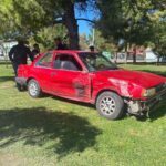 Vehículo termina en parque El Platanito tras accidente